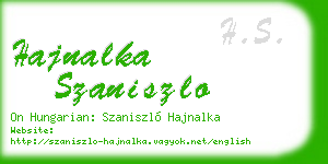hajnalka szaniszlo business card